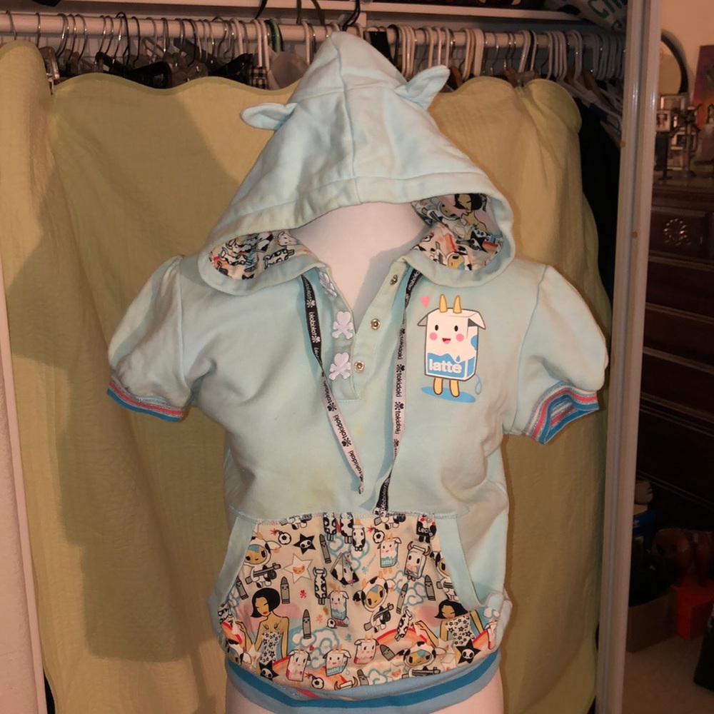 Tokidoki cute short sleeve hoodie sweatshirt